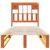 vidaXL Massivholzbett mit Regal ohne Matratze Wachsbraun 100x200 cm