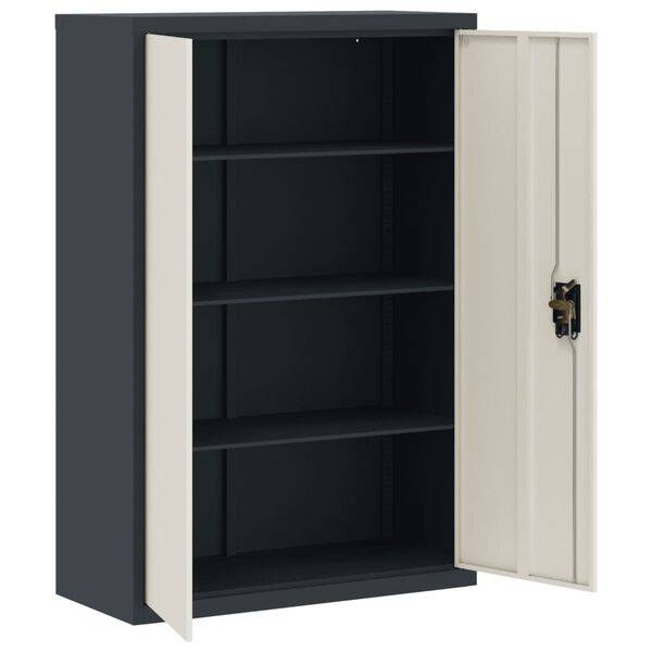 vidaXL Aktenschrank Anthrazit und Wei&szlig; 90x40x140 cm Stahl