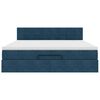 vidaXL Ottoman-Bett mit Matratze Dunkelblau 180x200 cm Samt