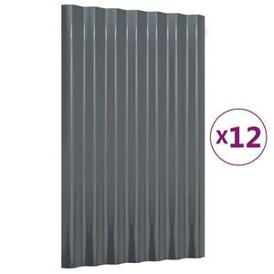 vidaXL Dachpaneele 12 Stk Verzinkter Stahl Anthrazit 60x36 cm