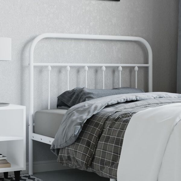vidaXL Kopfteil Metall Wei&szlig; 107 cm