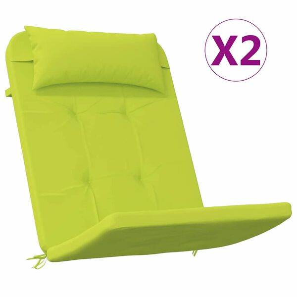 vidaXL Stuhlkissen Uni 2 pcs Hellgr&uuml;n 58 x 77 x 4,5 cm Oxford-Stoff
