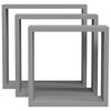 vidaXL W&uuml;rfelregale 3 Stk. Grau MDF