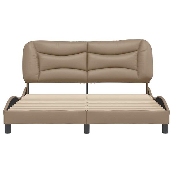 vidaXL Bettgestell ohne Matratze "Hvar" Cappuccino-Braun 160x200 cm Kunstleder