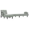 vidaXL Schlafsofa in L-Form Hellgrau 260x140x70 cm Samt