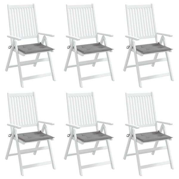 vidaXL Gartenstuhl-Kissen 6 Stk. Grau 40x40x4 cm Oxford-Gewebe