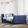 vidaXL Kinderbettgestell mit Kopfteil Polizeiblau 90 x 190 cm Samt