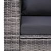 vidaXL 7-tlg. Garten-Lounge-Set mit Kissen Poly Rattan Grau