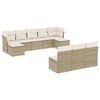 vidaXL 10-tlg. Garten-Sofagarnitur mit Kissen Beige Poly Rattan