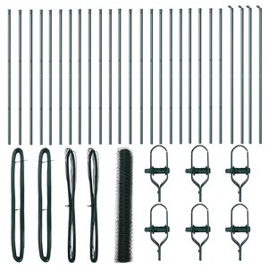 vidaXL Bodenmontierter Sechseckzaun 50 x 1,2 m PVC-beschichteter Stahl