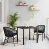vidaXL Garten Essgruppe 3 pcs Schwarz Pulverbeschichteter Stahl