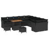 vidaXL Garten-Sofa-Set mit Kissen mit Speicher 13 pcs Schwarz