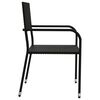 vidaXL 5-tlg. Garten-Essgruppe Schwarz Poly Rattan