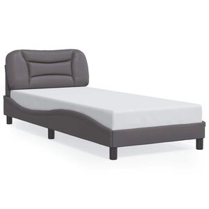 vidaXL Bettgestell ohne Matratze "Hvar" Grau 80x200 cm Kunstleder