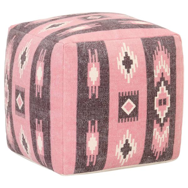 vidaXL Pouf Gedrucktes Design Rosa 45x45x45 cm Baumwolle