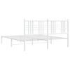 vidaXL Bettgestell mit Kopfteil Metall Wei&szlig; 160x200 cm