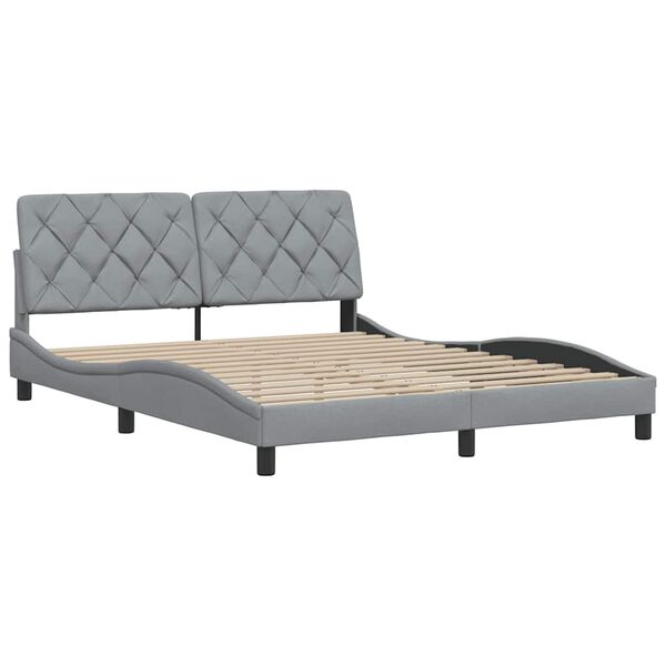 vidaXL Bettgestell ohne Matratze Hellgrau 160x200 cm Stoff