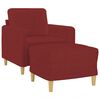 vidaXL Sessel mit Hocker Weinrot 60 cm Stoff