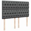 vidaXL Boxspringbett mit Matratze Dunkelgrau 160x200 cm Stoff
