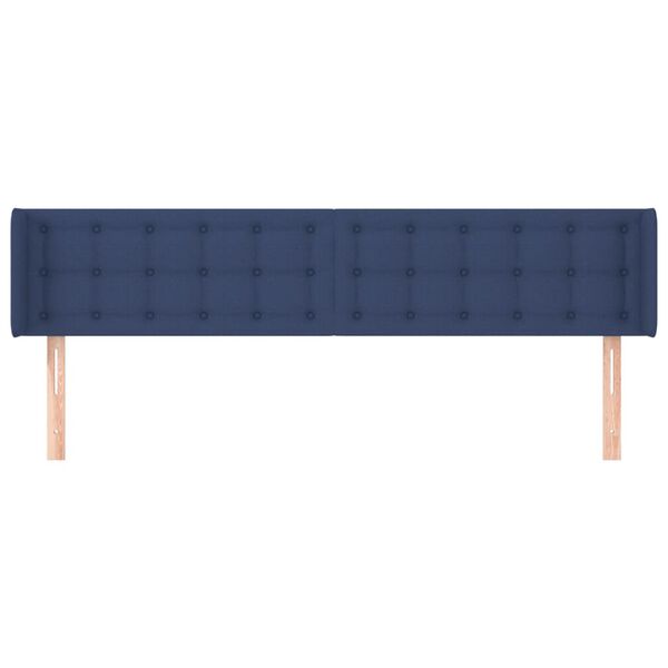 vidaXL Kopfteil mit Ohren Blau 163x16x78/88 cm Stoff