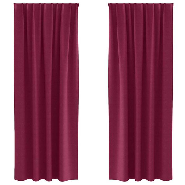 vidaXL Verdunkelungs-Vorh&auml;nge mit Ringen 2 pcs Weinrot 245 x 140 cm