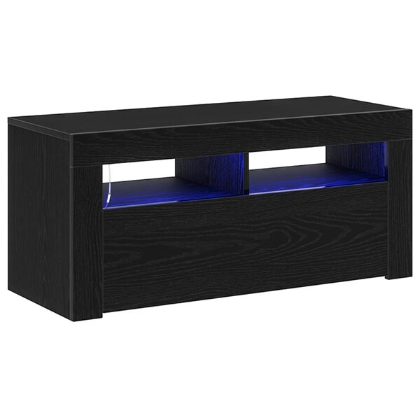 vidaXL TV-Schr&auml;nk Schwarz Eichen-Optik 90 x 39 x 30 cm Holzwerkstoff