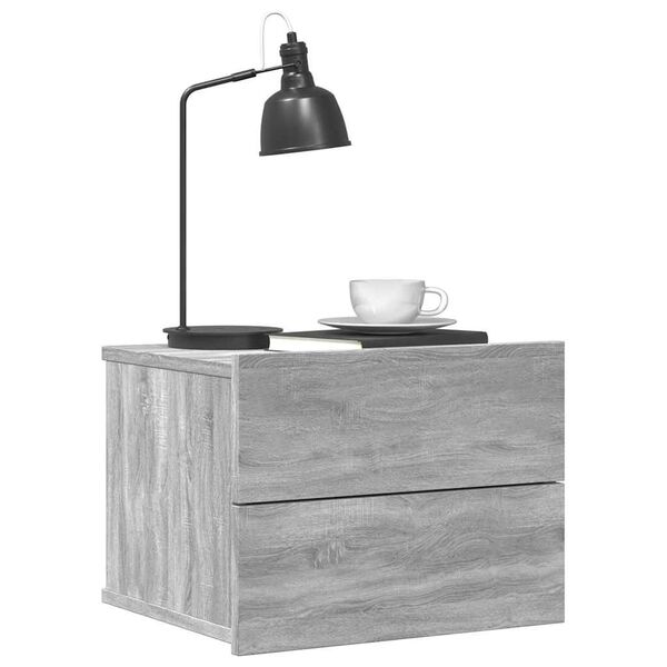 vidaXL Nachttische 2 Stk. Grau Sonoma 40x30x30 cm Holzwerkstoff