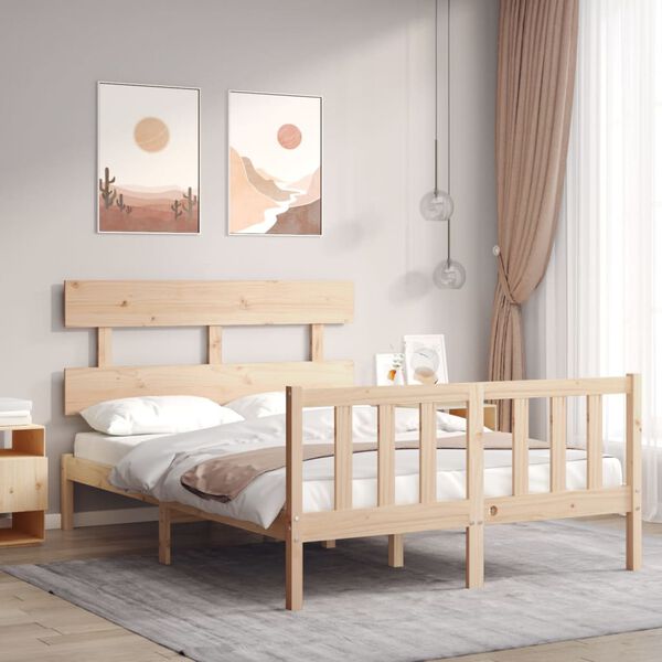 vidaXL Massivholzbett ohne Matratze 120x200 cm Kiefernholz