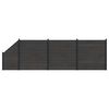 vidaXL zaunset 4 Stk. 619 x 186 cm WPC und Aluminium Schwarz