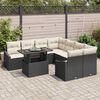 vidaXL Gartensofa-set mit Kissen 9 pcs Schwarz und Creme Poly-Rattan