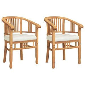 vidaXL Stuhl 2 stk. Braun Massivholz Teak