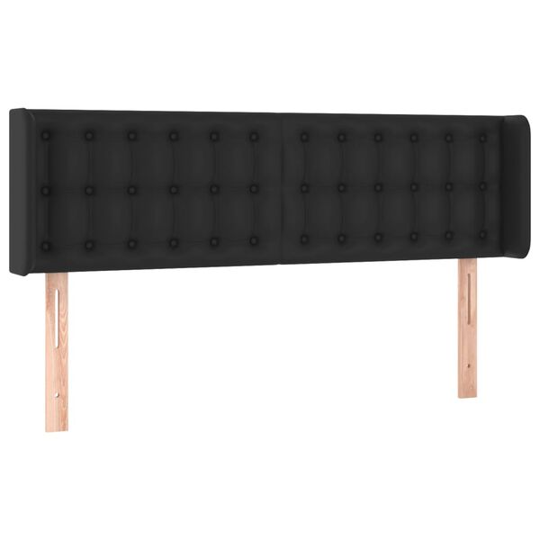 vidaXL LED Kopfteil Schwarz 147x16x78/88 cm Kunstleder