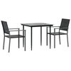 vidaXL 3-tlg. Garten-Essgruppe Poly Rattan und Stahl