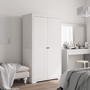 vidaXL Kleiderschrank BODO Wei&szlig; 99x53,5x173 cm Massivholz Kiefer