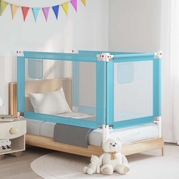 vidaXL Kleinkind-Bettschutzgitter Blau 140x25 cm Stoff