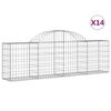 vidaXL Gabionen mit Hochbogen 14 Stk. 200x30x60/80 cm Verzinktes Eisen