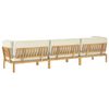 vidaXL Sofa Set mit Kissen Uni 4 pcs Creme Massivholz Akazie