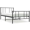 vidaXL Bettgestell mit Kopf- und Fu&szlig;teil Metall Schwarz 100x190 cm
