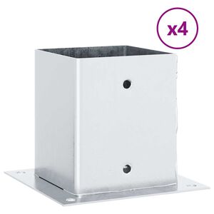 vidaXL Pfostentr&auml;ger Quadratisch 4Stk. Silber 101x101mm Stahl Verzinkt