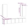 vidaXL 5-tlg. TV-Schrank-Set Grau Sonoma Holzwerkstoff
