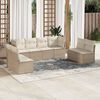 vidaXL 8-tlg. Garten-Sofagarnitur mit Kissen Beige Poly Rattan