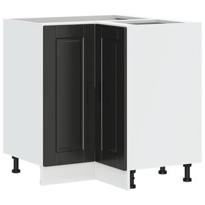 vidaXL K&uuml;chen-Eckunterschrank Porto Schwarz Holzwerkstoff