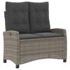 vidaXL 4-tlg. Garten-Essgruppe mit Kissen Grau Poly Rattan