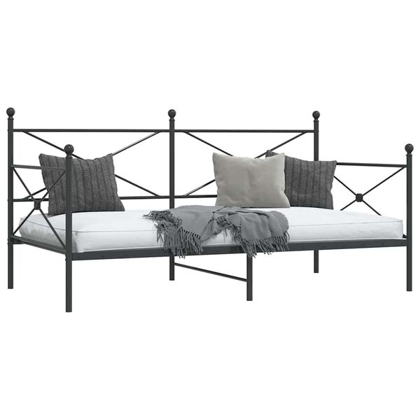 vidaXL Tagesbett ohne Matratze Schwarz 100x200 cm Stahl