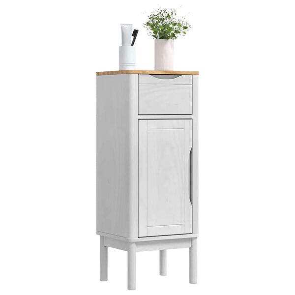 vidaXL Badezimmerschrank FLORO Wei&szlig; 35 x 30 x 90 cm Massivholz Kiefer