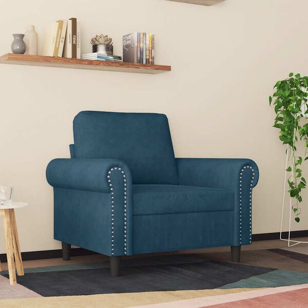 vidaXL Sessel Blau 60 cm Samt