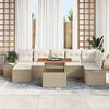 vidaXL Garten-Sofa-Set mit Speicher 8 pcs Beige Poly Rattan