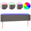 vidaXL LED Kopfteil Grau 163x16x78/88 cm Kunstleder
