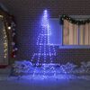 vidaXL LED Weihnachtsbaum mit Erdspie&szlig;en Blau 306 cm Metall