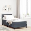 vidaXL Boxspringbett mit Matratze Dunkelgrau 90 x 200 cm Samt